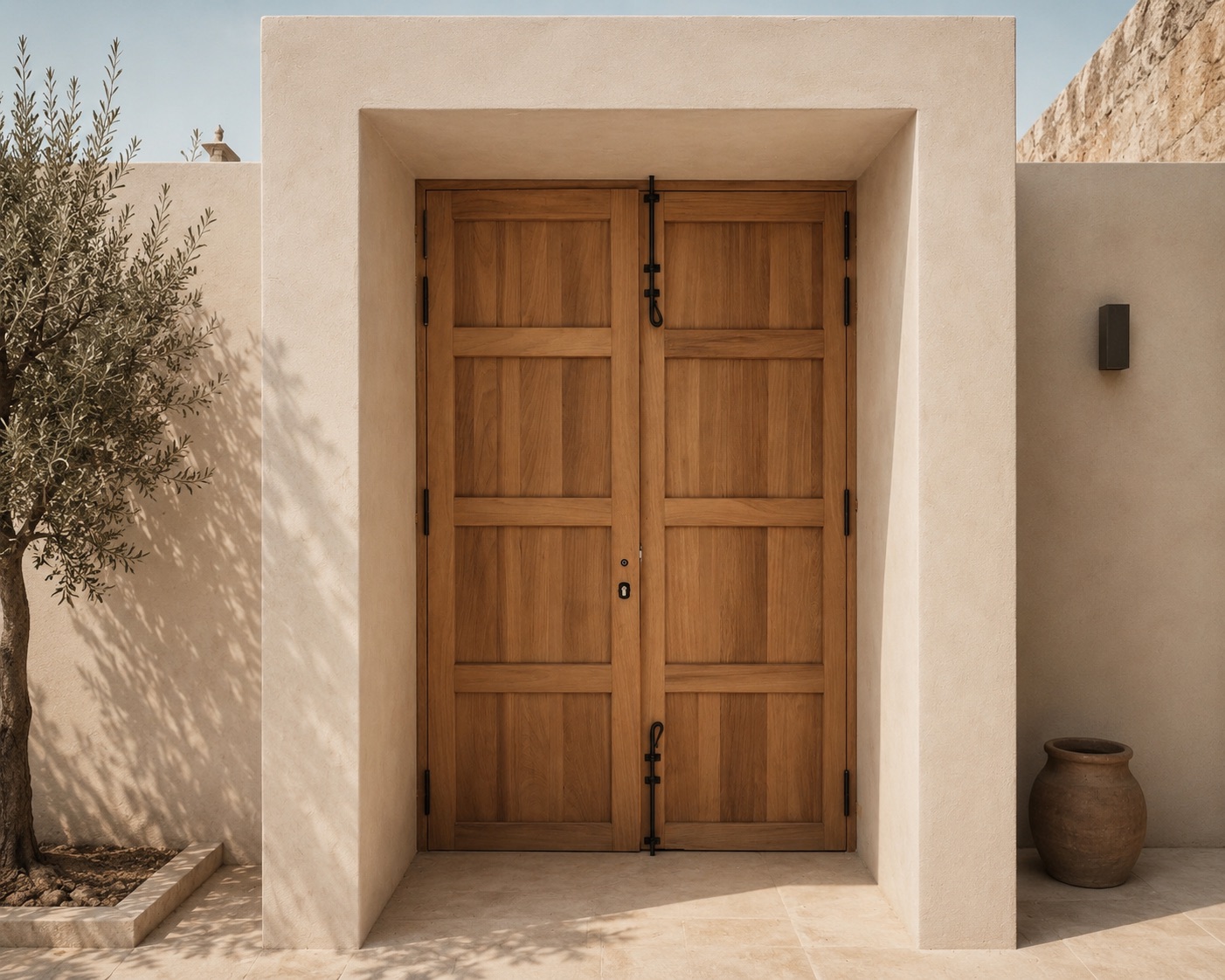 Iroko double entrance door