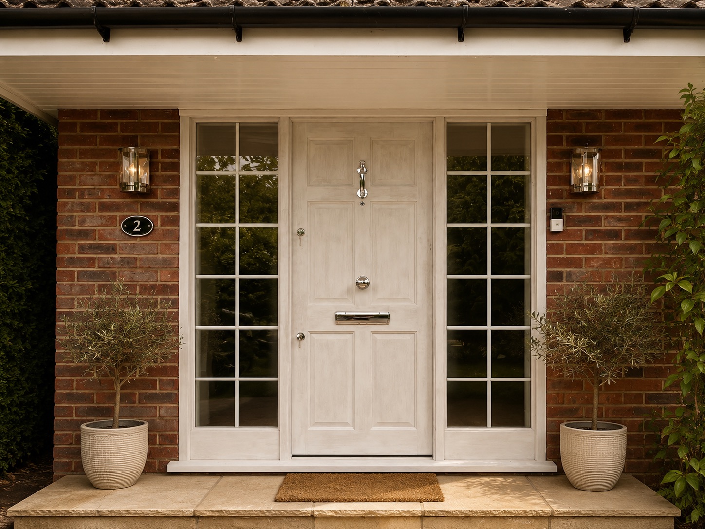 Entrance door with sidelights